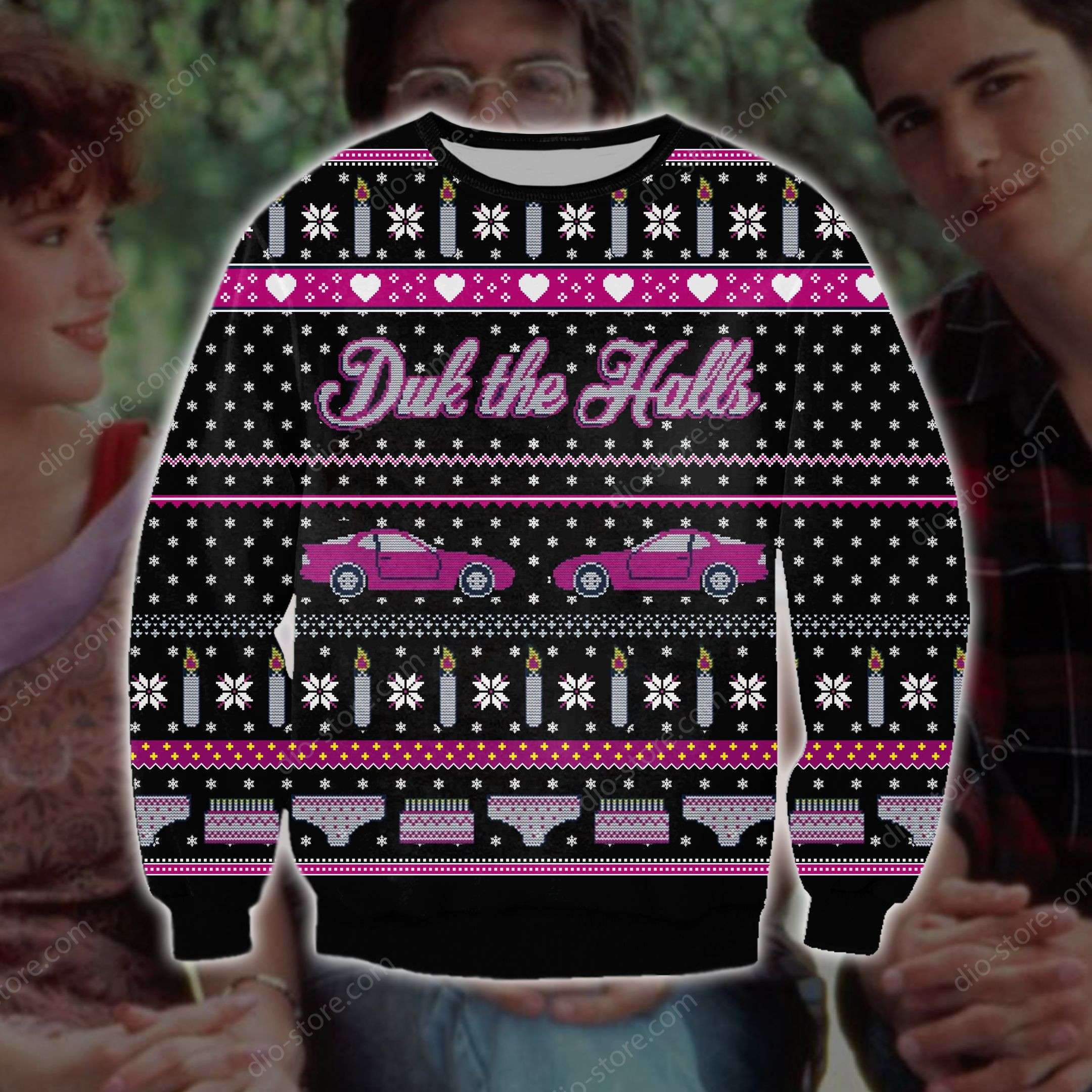 Drink The Halls Knitting Pattern 3D Print Ugly Christmas Sweater,
