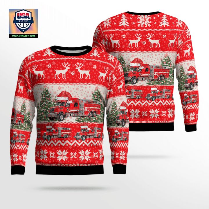 Dublin Pulaski County Virginia Volvo Fire Brigade Tanker 33 Christmas Sweater 3D