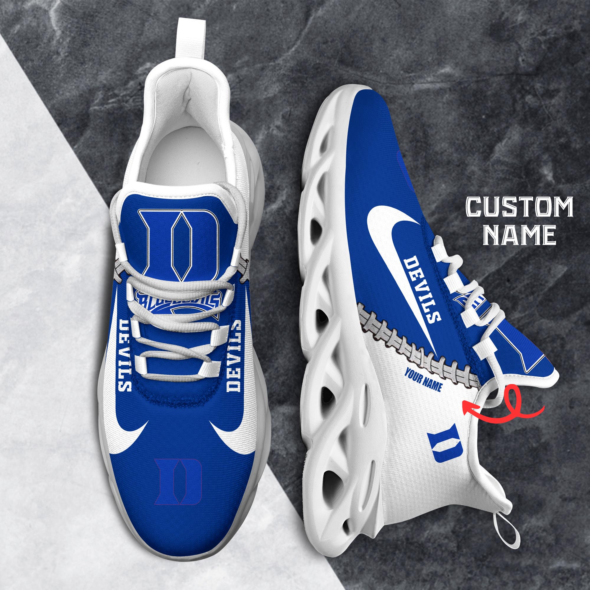 Duke Blue Devils Max Soul Shoes Sneakers for Men And Women – NCAA Fan Shoes, Team Sneakers - Image 6