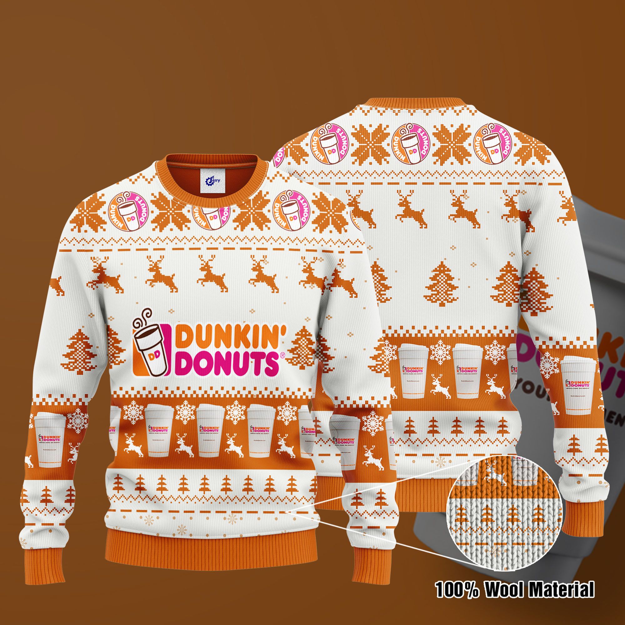 Dunkin Donuts 3D Print Ugly Christmas Sweater, Hoodie, Zip Hoodie, Bomber Jacket