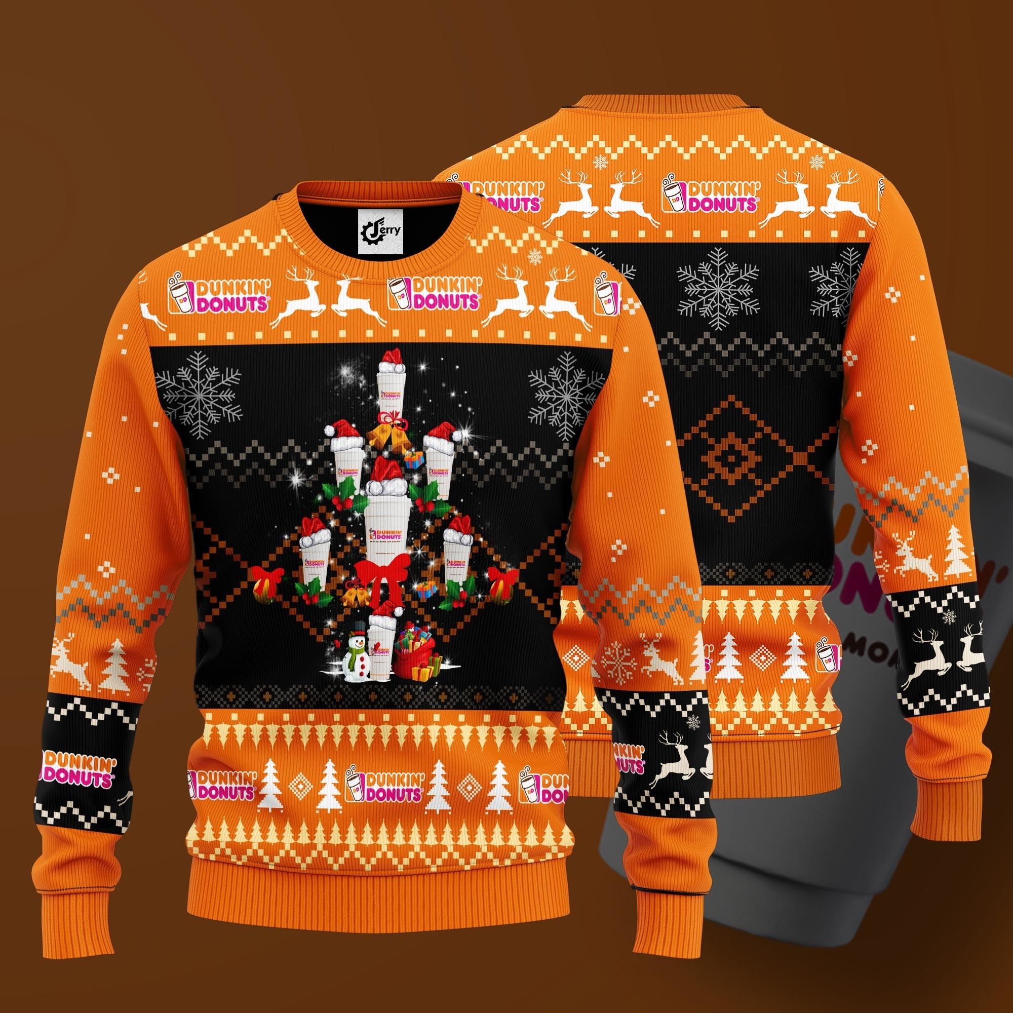 Dunkin Donuts Christmas Tree Ugly Christmas Sweater