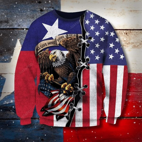 Eagle American Flag Ugly Christmas Sweater, Perfect Holiday Gift