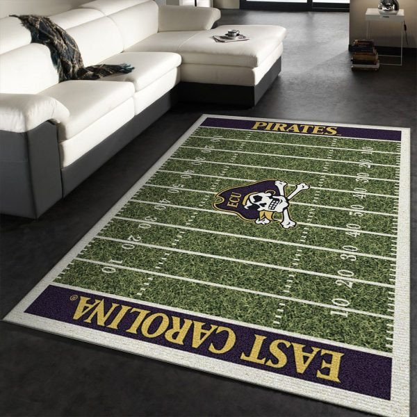 East Carolina Pirates Team Home Field 3D Rectangle Area Rug – Full Print Carpet For Living Room & Bedroom Home Decor