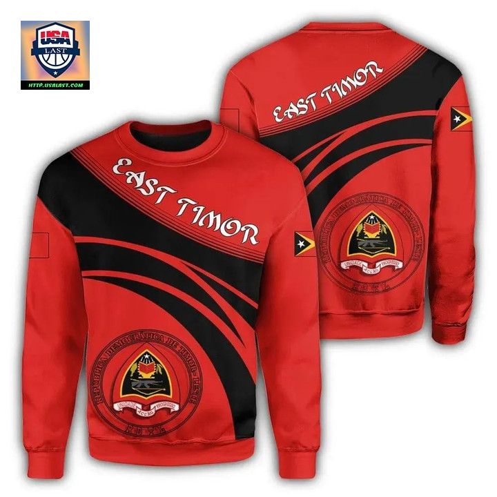 East Timor Coat Of Arms Sweater Cricket Style J5W