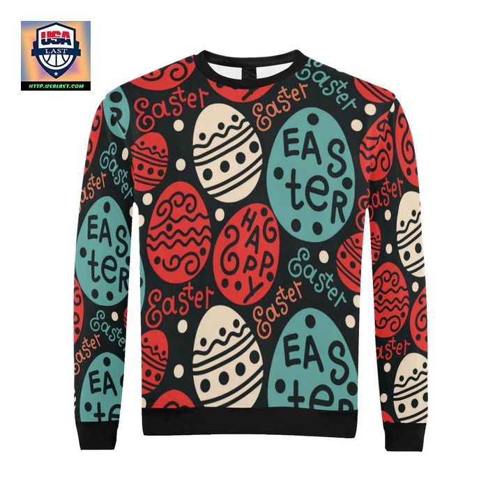 Easter Eggs Design Pattern All Over Print Crewneck Sweater For Men Large Model H18 Sh4257