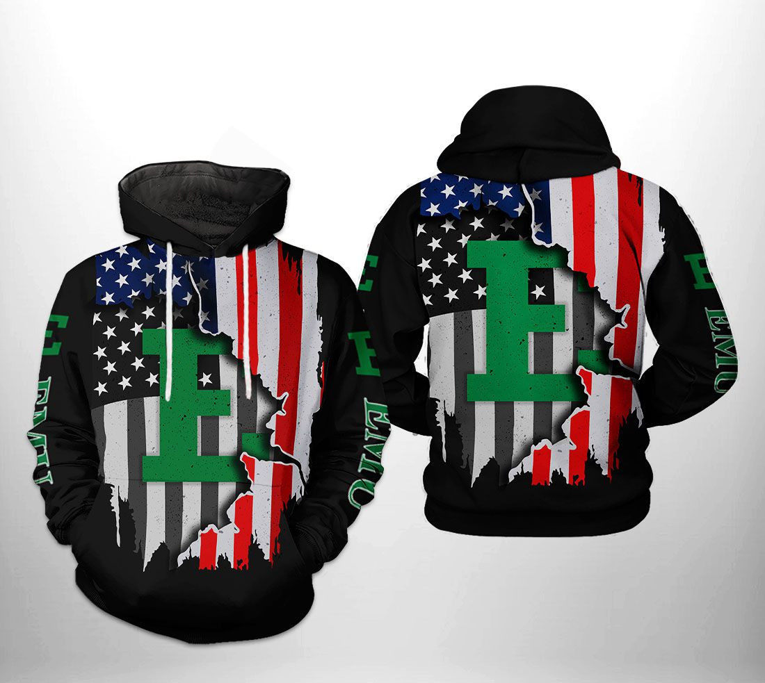 Eastern Michigan Eagles NCAA US Flag 3D All Over Print Hoodie & Zip Hoodie
