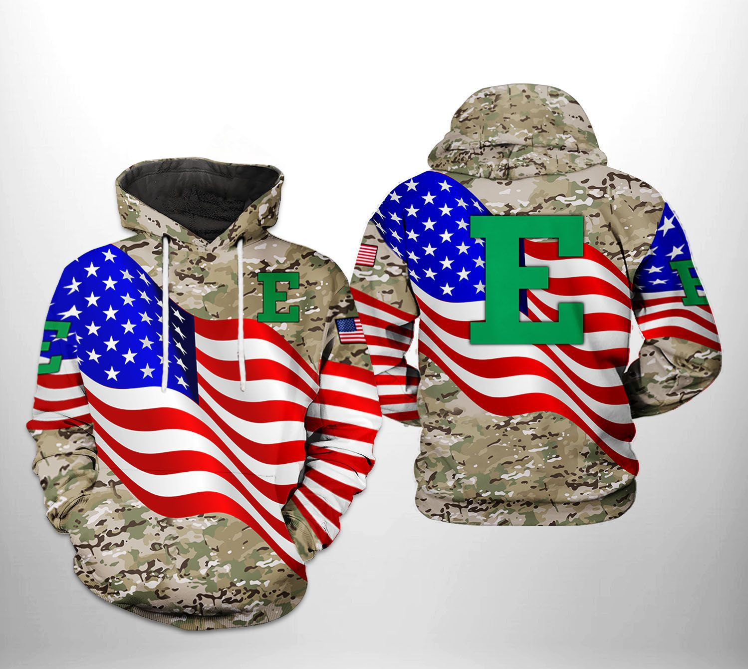 Eastern Michigan Eagles NCAA US Flag Camo Veteran 3D All Over Print Hoodie & Zip Hoodie