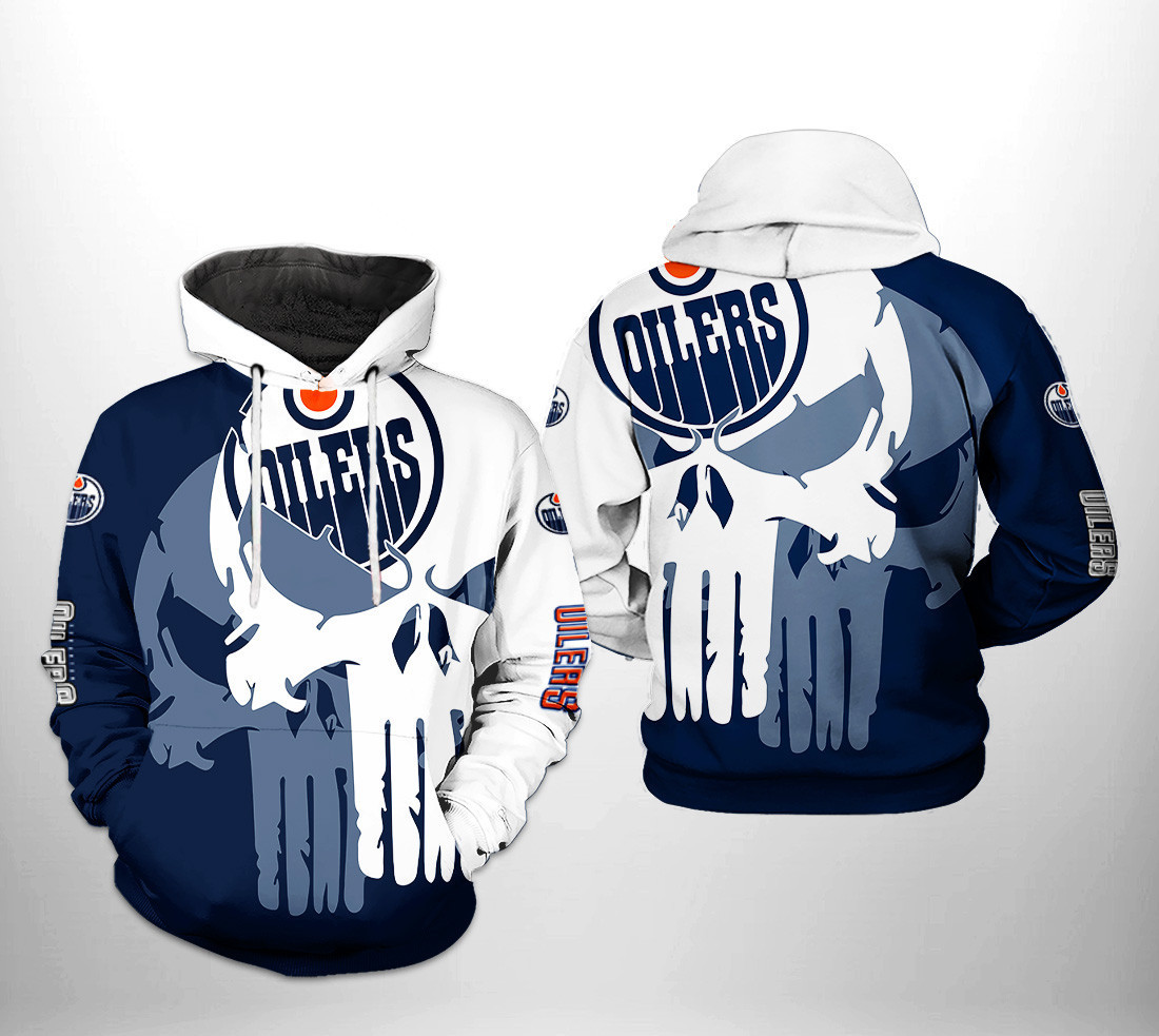 Edmonton Oilers NHL Team Skull 3D All Over Print Hoodie & Zip Hoodie