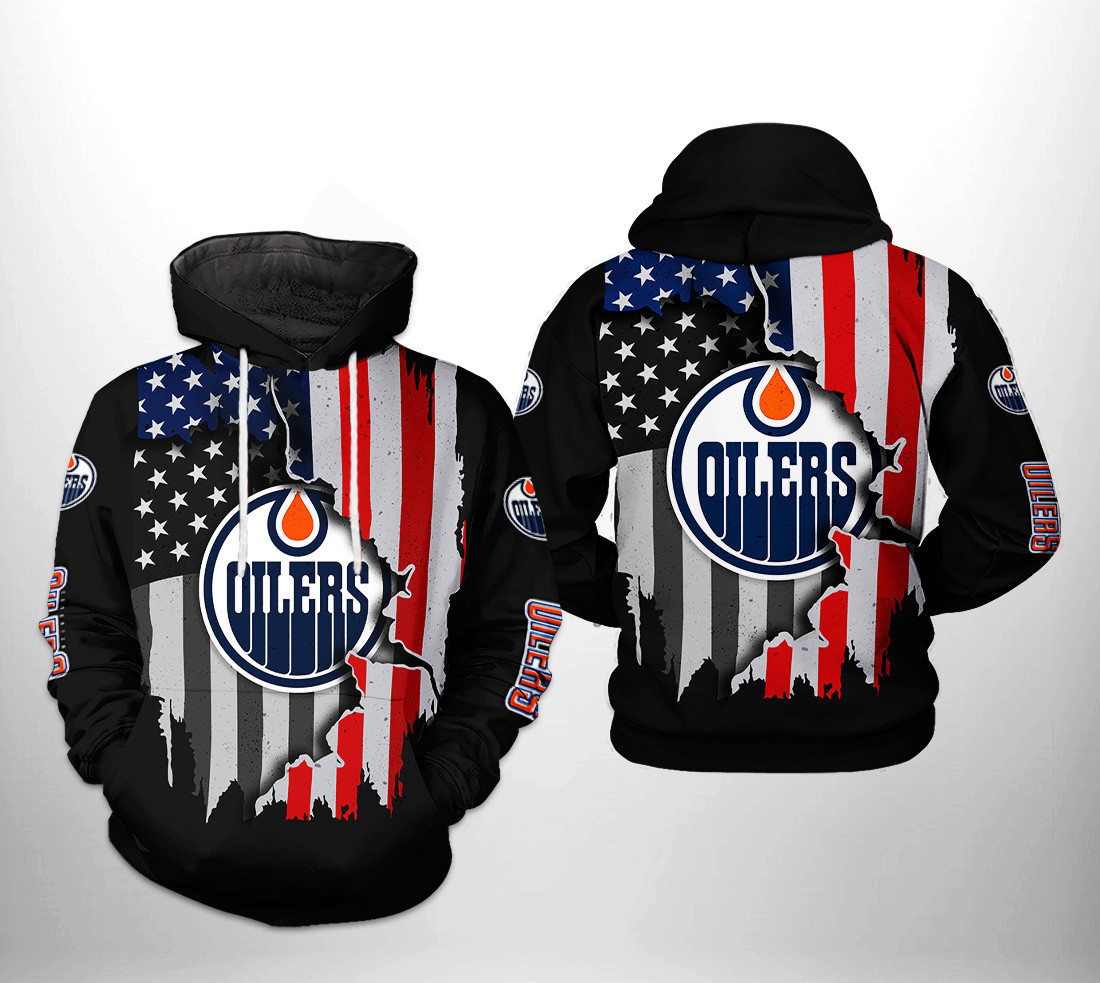 Edmonton Oilers NHL US FLag Team 3D All Over Print Hoodie & Zip Hoodie