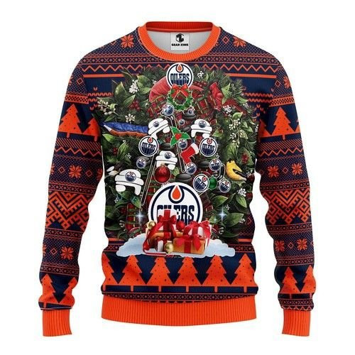 Edmonton Oilers Tree Christmas For Fans Ugly Christmas Sweater,