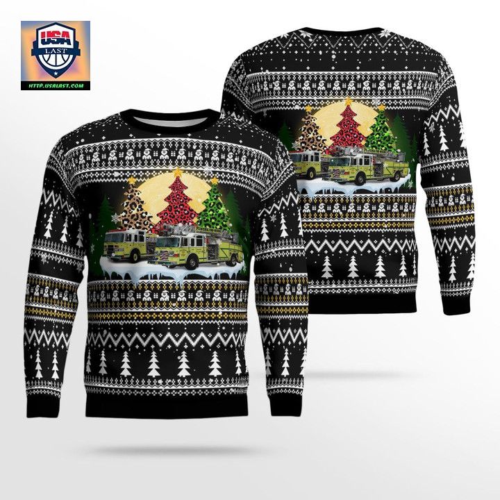 Egg Harbor City New Jersey Galloway Township Fire Department Pomona Volunteer Fire Company No 3 Christmas Sweater 3D