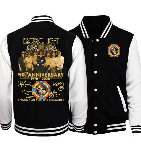 Electric Light Orchestra 50th Anniversary Baseball Jacket for Men & Women | Music Fan Gift