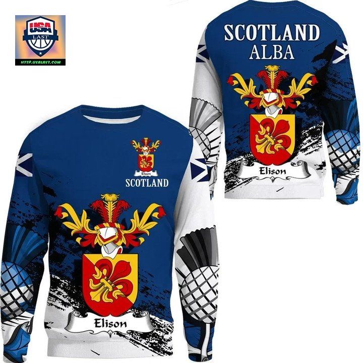 Elison Scottish Family Crest Scotland Special Sweater 