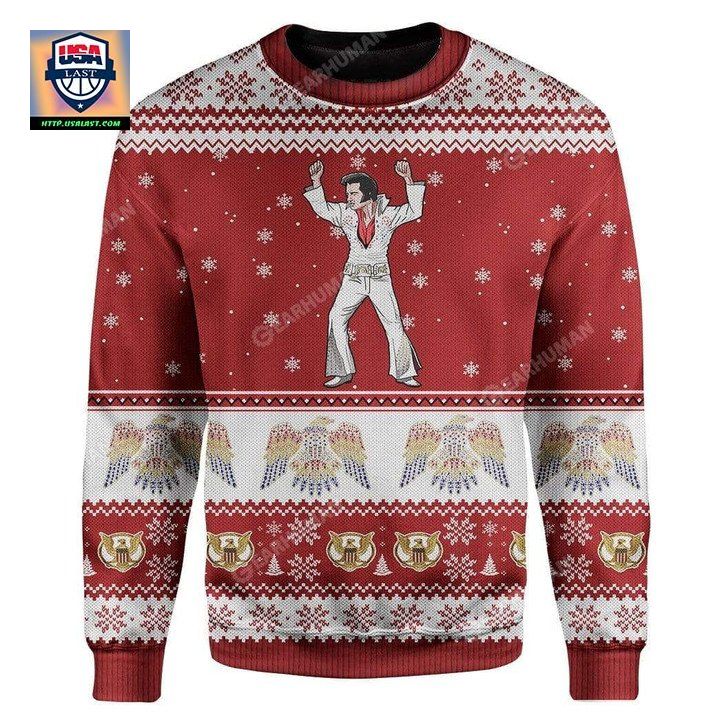 Elvis Presley Red Christmas Sweater