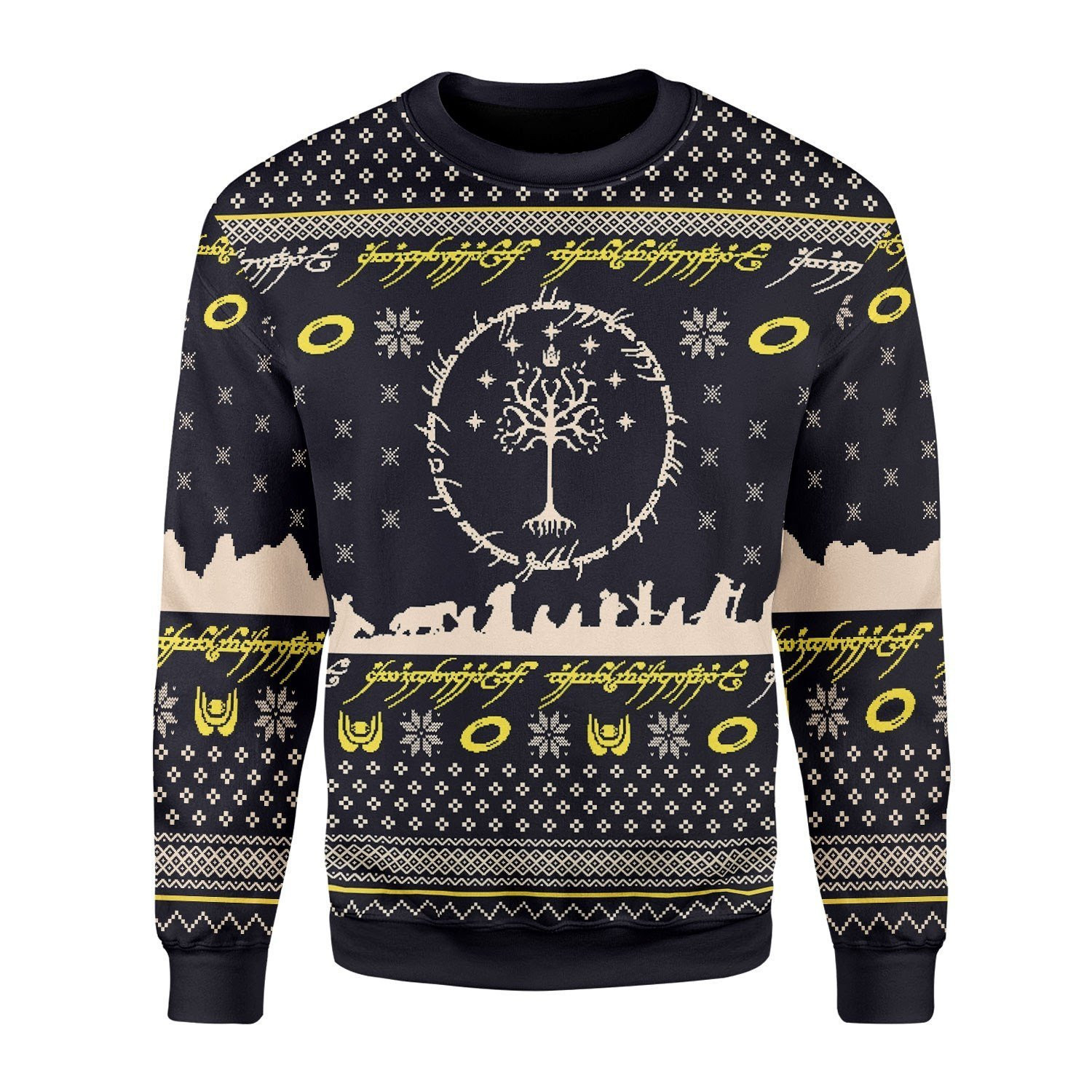 Elvish Circle Ugly Christmas Sweater, Perfect Holiday Gift