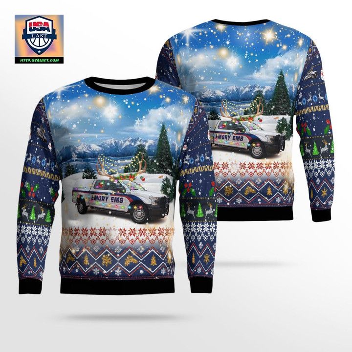 Emory EMS Atlanta Georgia Christmas AOP Sweater