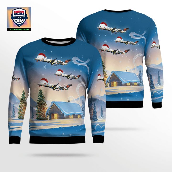 Endeavor Air Bombardier CRJ-200ER Christmas Sweater 3D