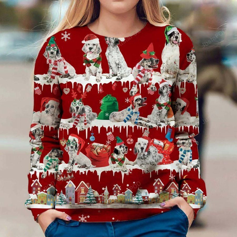English Setter Ugly Christmas Sweater, Perfect Holiday Gift