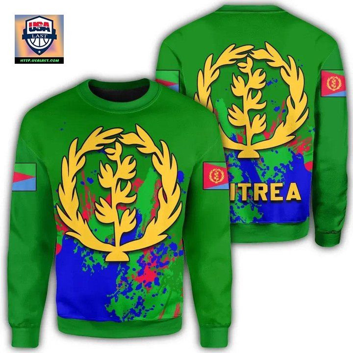 Eritrea Coat Of Arms Sweater Spaint Style J8W