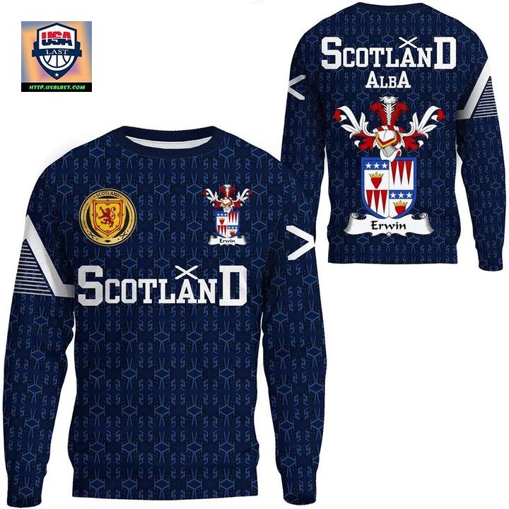 Erwin Family Crest Sweater Scottish Home 1991 Style 