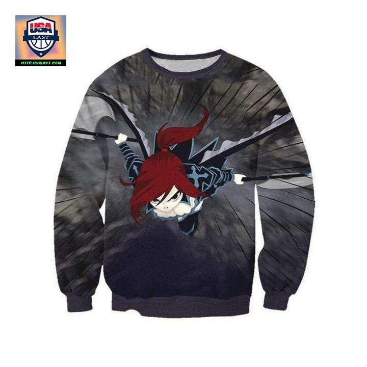 Erza Black Wing Armor Fairy Tail 3D Printed Sweater Otakuform Anime Manga Shop Inc