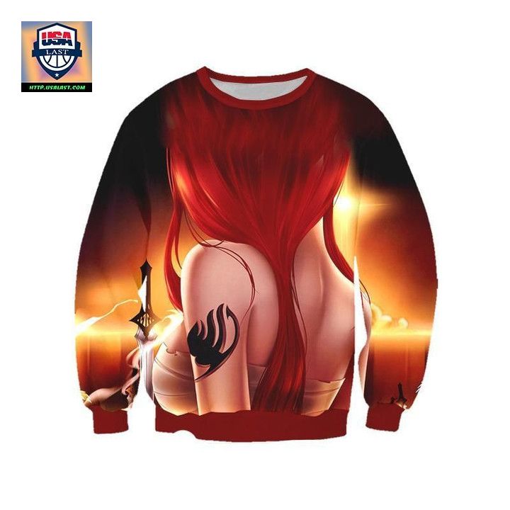 Erza Scarlet Art Fairy Tail 3D Printed Sweater
