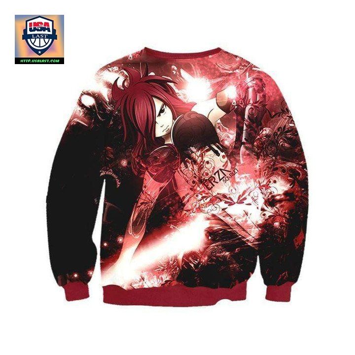 Erza Scarlet Red Sweater Fairy Tail 3D Printed Sweater Otakuform Anime Manga Shop Inc