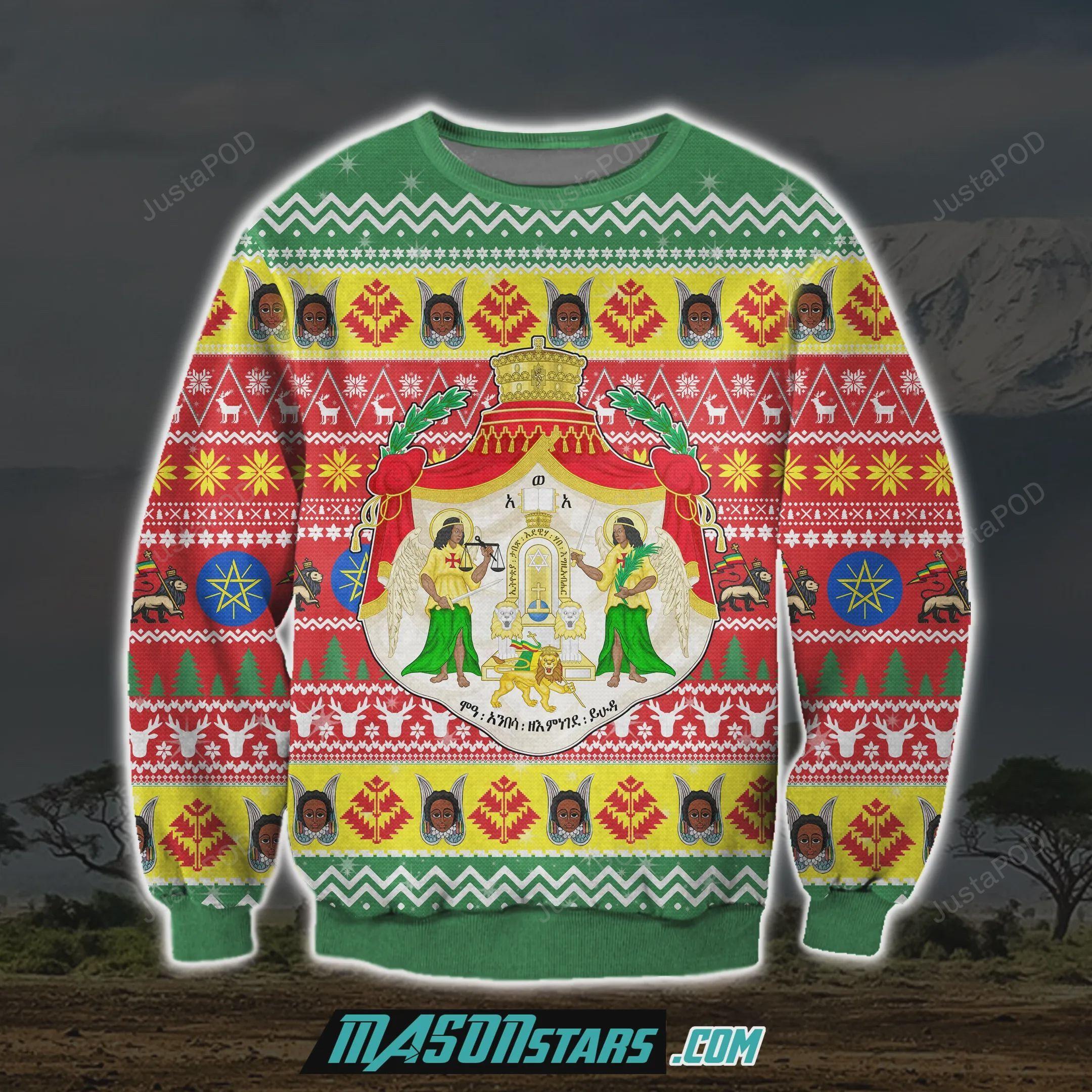 Ethiopia 3D Print Knitting Pattern Ugly Christmas Sweater, Perfect Holiday Gift
