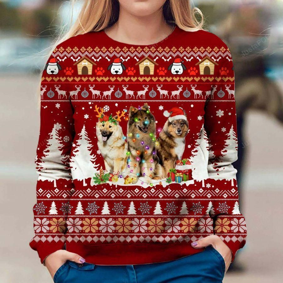 Eurasier Dog Ugly Christmas Sweater, Perfect Holiday Gift
