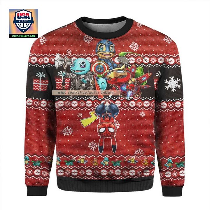 Evengers Pikachu Superheroes Ugly 3D Christmas Sweater