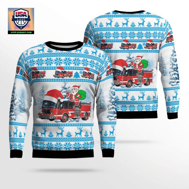 Evergreen Park Cook County Illinois Evergreen Park Fire Department Christmas Sweater 3D