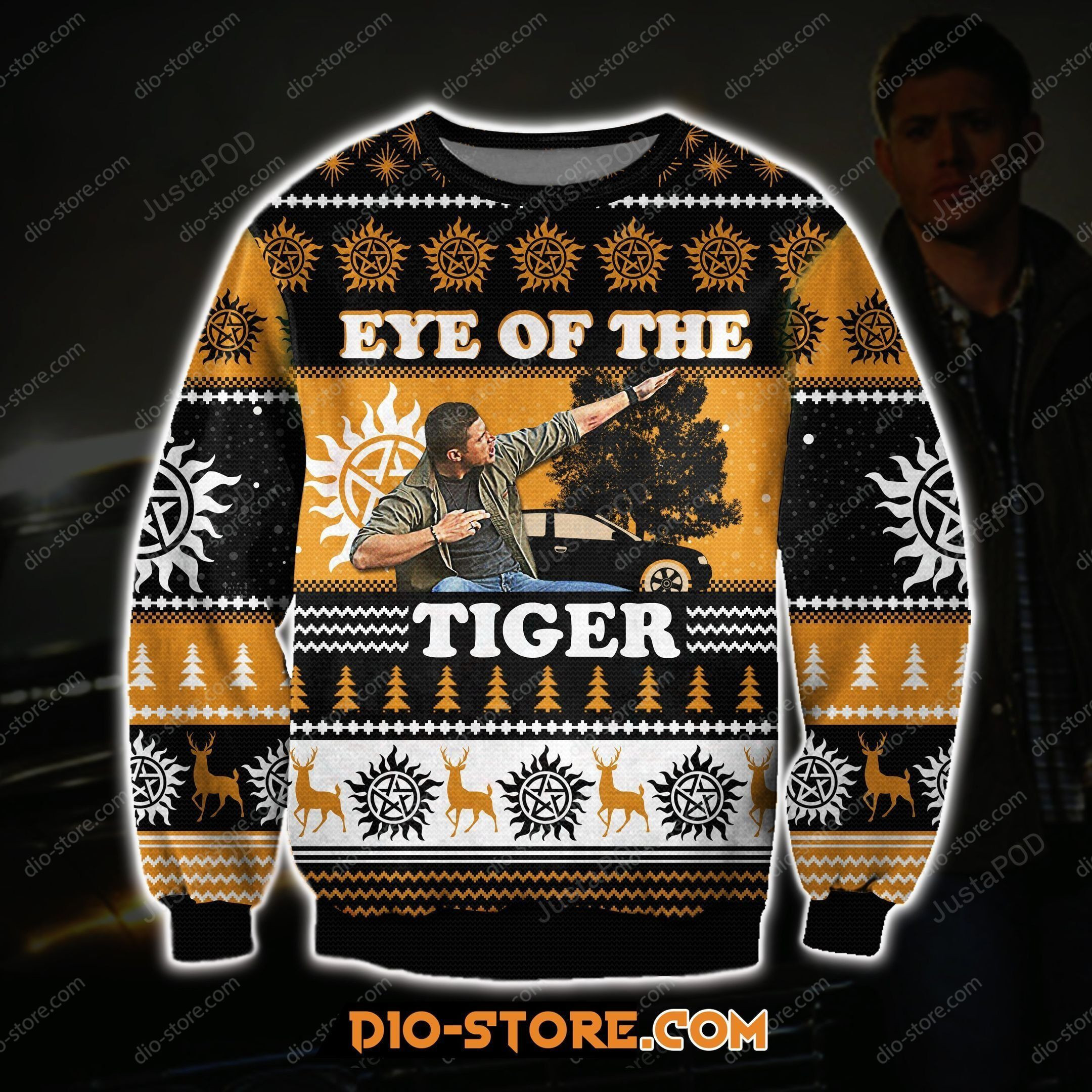 Eye Of The Tiger Knitting Pattern Ugly Christmas Sweater, Perfect Holiday Gift