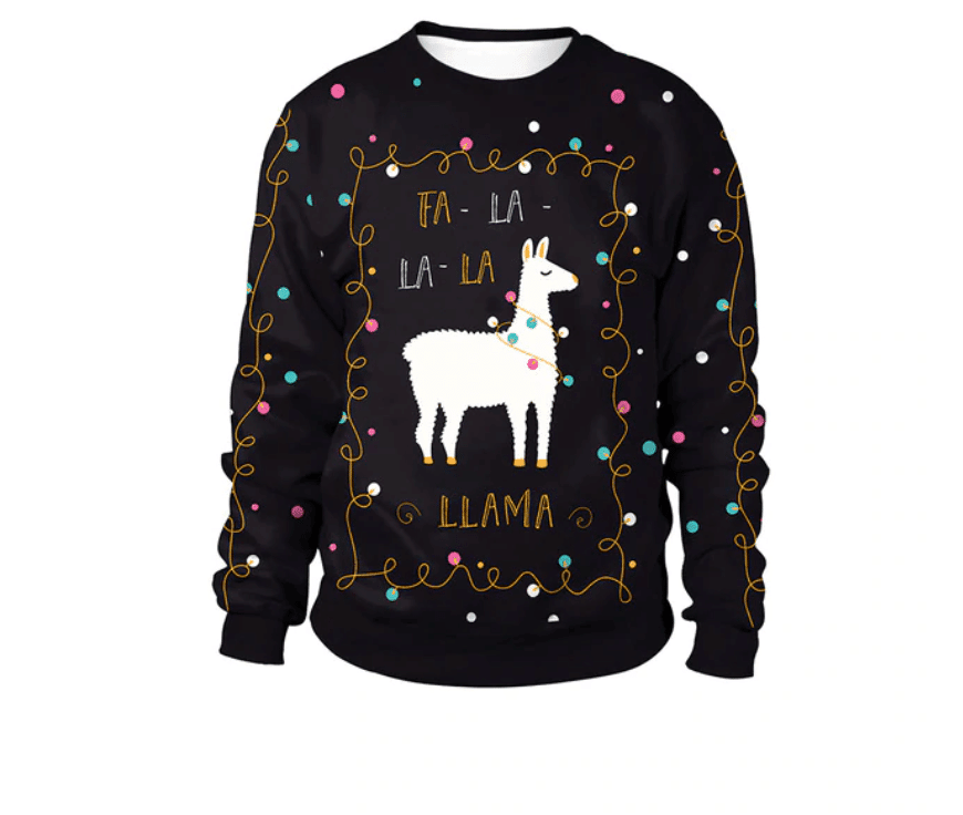 Fa La La La Llama Ugly Christmas Sweater, Perfect Holiday Gift