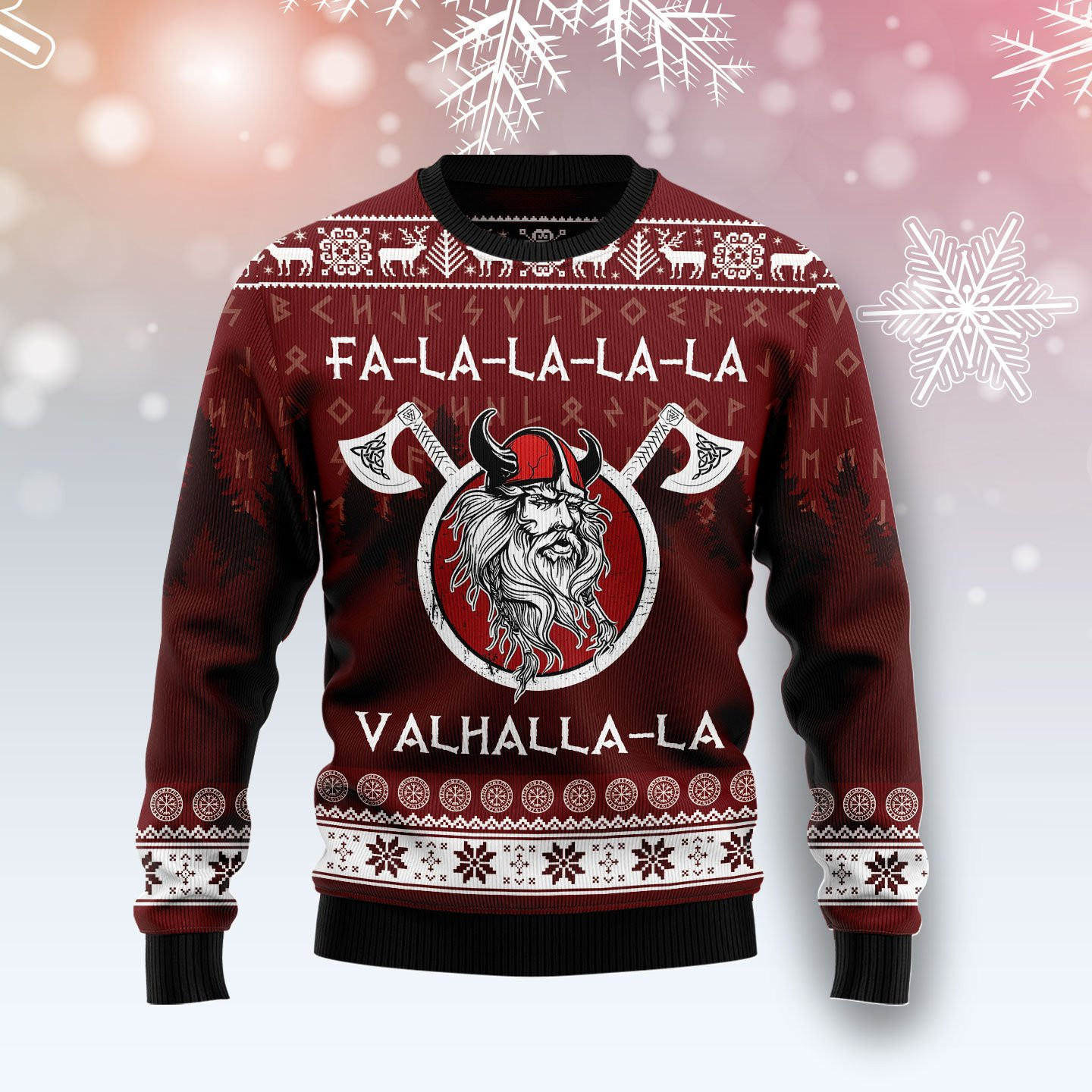 Fa-La-La-La Valhalla-La Viking Ugly Christmas Sweater, Perfect Holiday Gift