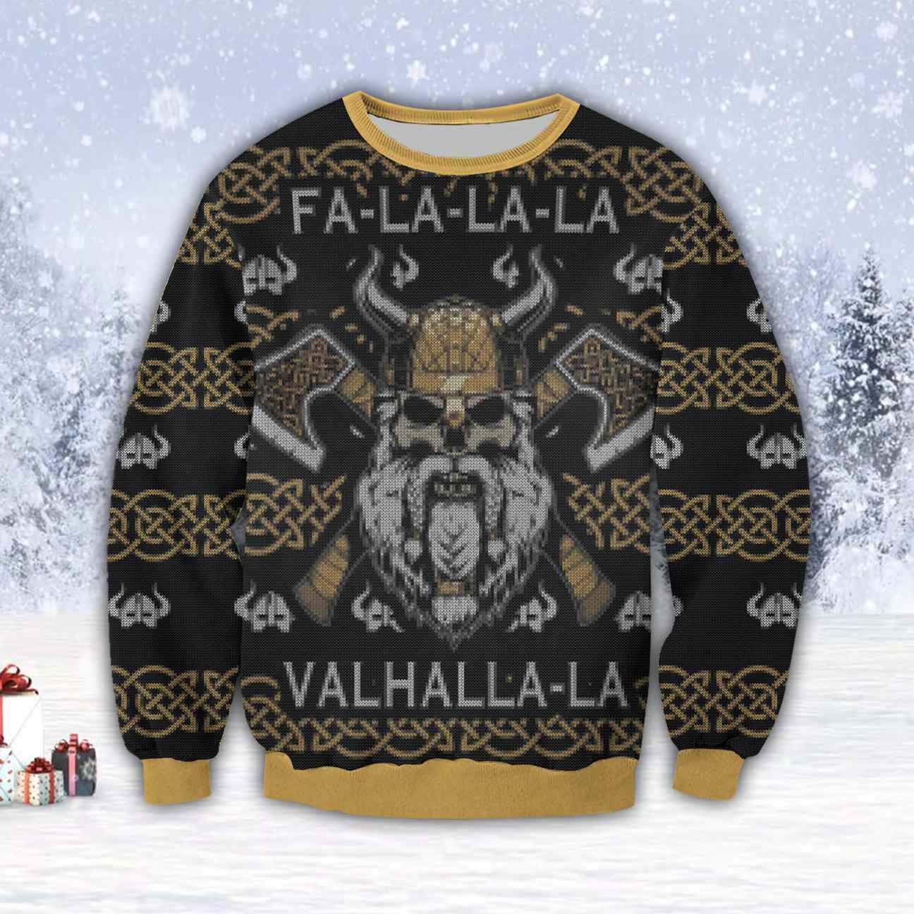 Fa-La-La-La Viking 3D All Over Print Ugly Christmas Sweater