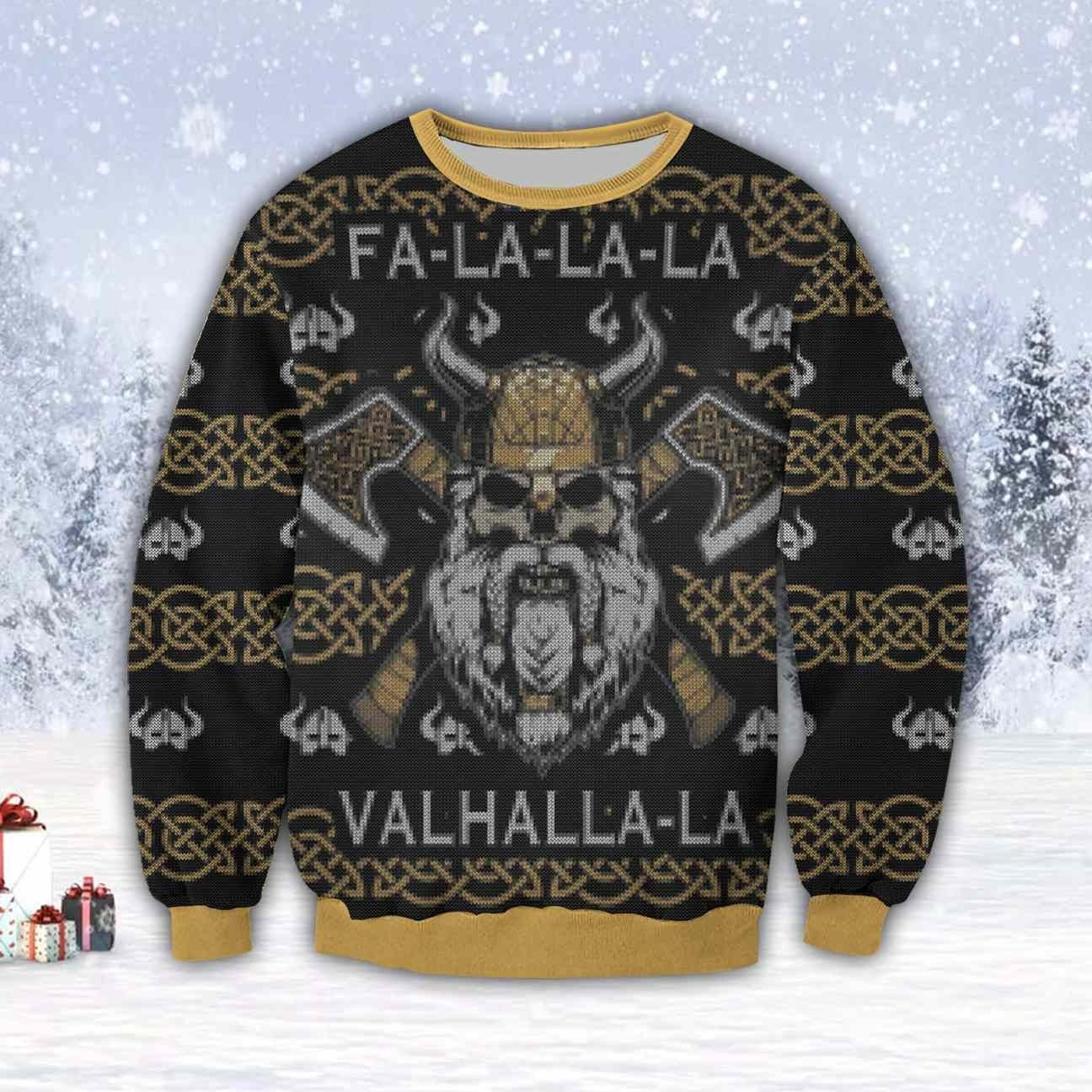 Fa-La-La-La Viking 3D Ugly Christmas Sweater, Perfect Holiday Gift