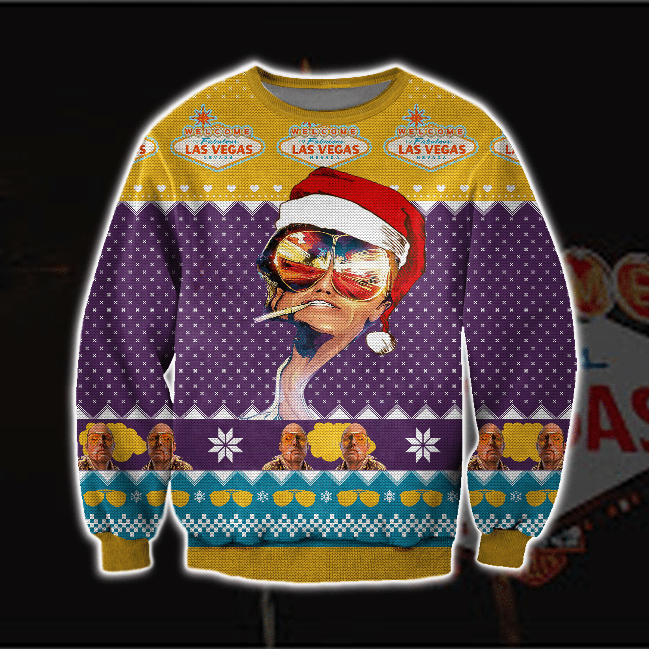 Fabulous Las Vegas 3D Print Ugly Christmas Sweater