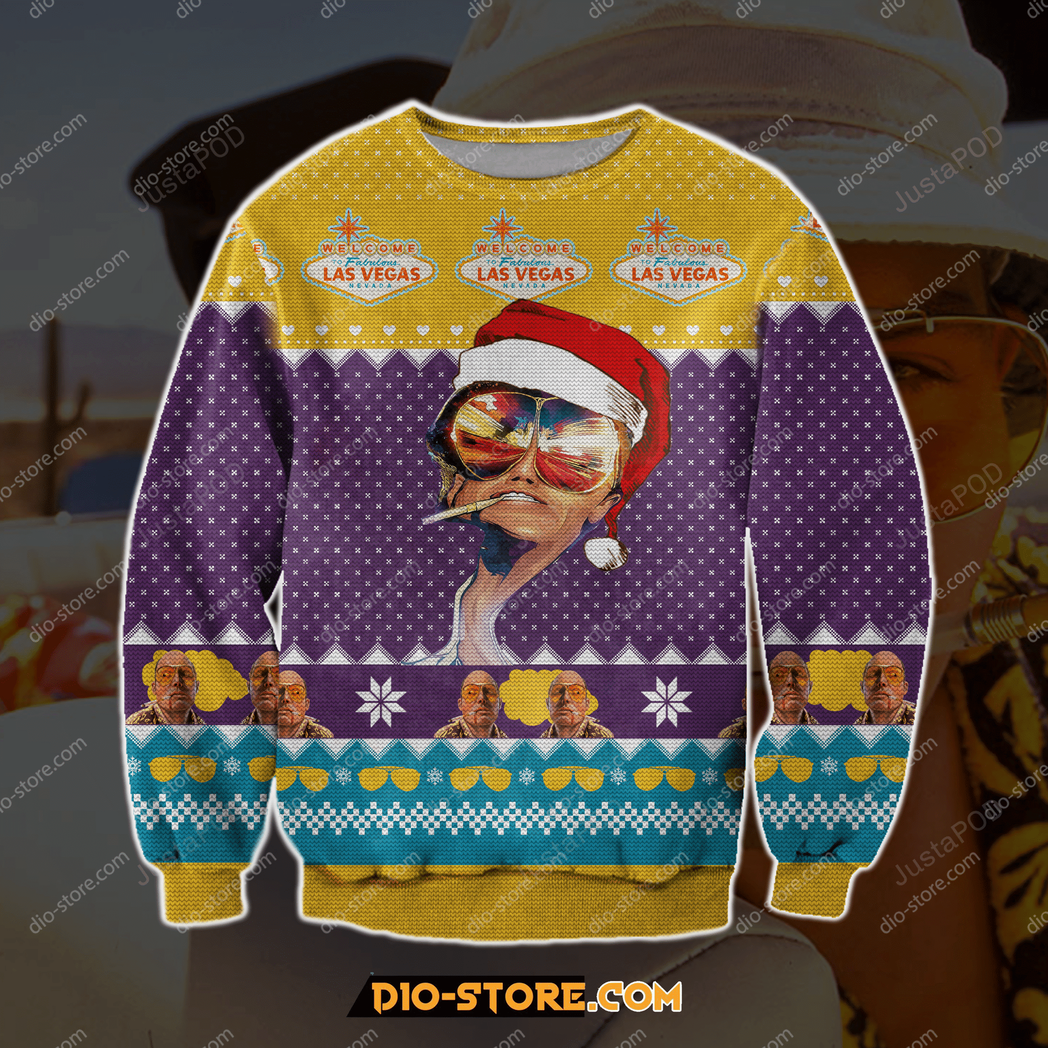 Fabulous Las Vegas 3D Print Ugly Christmas Sweater, Perfect Holiday Gift