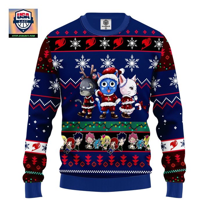 Fairy Tail Anime Christmas Sweater Blue 1 Amazing Gift Idea Thanksgiving Gift