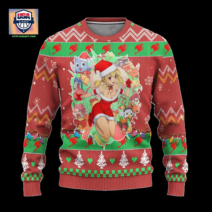 Fairy Tail Anime Ugly Christmas Sweater Custom Pink Xmas Gift