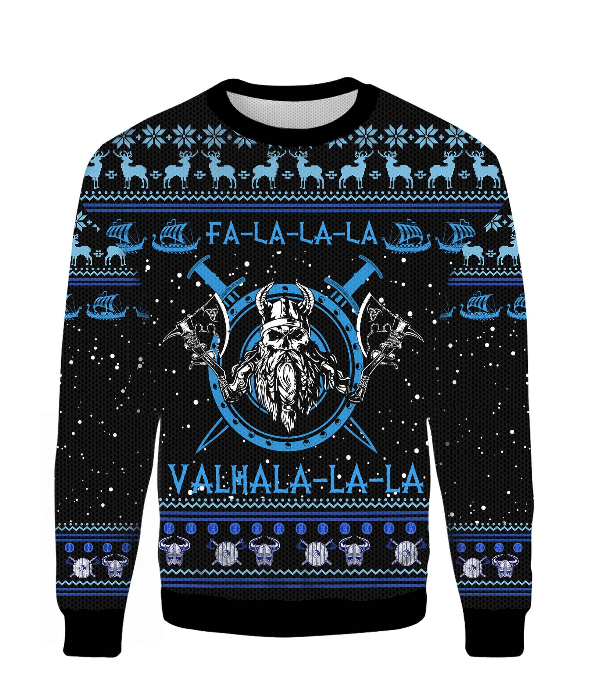Falalala Valhalla Viking Ugly Christmas Sweater