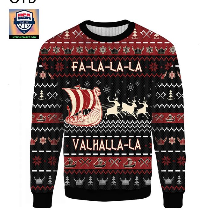 Falalala Valhalla Viking Ugly Xmas 3D Christmas Sweater
