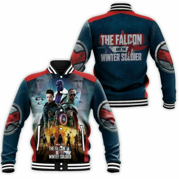 Falcon And The Winter Soldier Action Marvel Baseball Jacket for Men & Women | Superhero Fan Gift