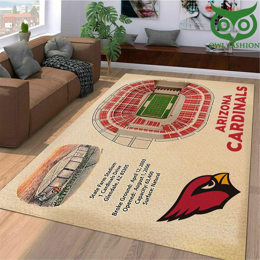 Fan Arizona Cardinals Stadium 3D View Rectangle Area Rug – Full Print Carpet For Living Room & Bedroom Home Decor