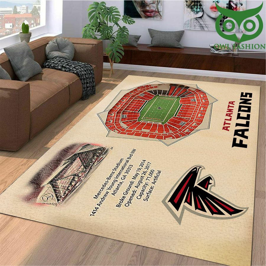 Fan Atlanta Falcons Stadium 3D View Rectangle Area Rug – Full Print Carpet For Living Room & Bedroom Home Decor