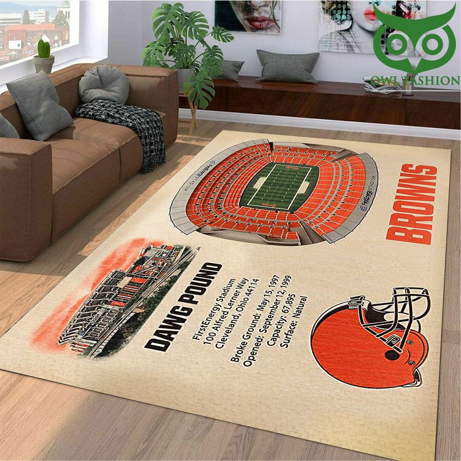 Fan Cleveland Browns Stadium 3D View Rectangle Area Rug – Full Print Carpet For Living Room & Bedroom Home Decor