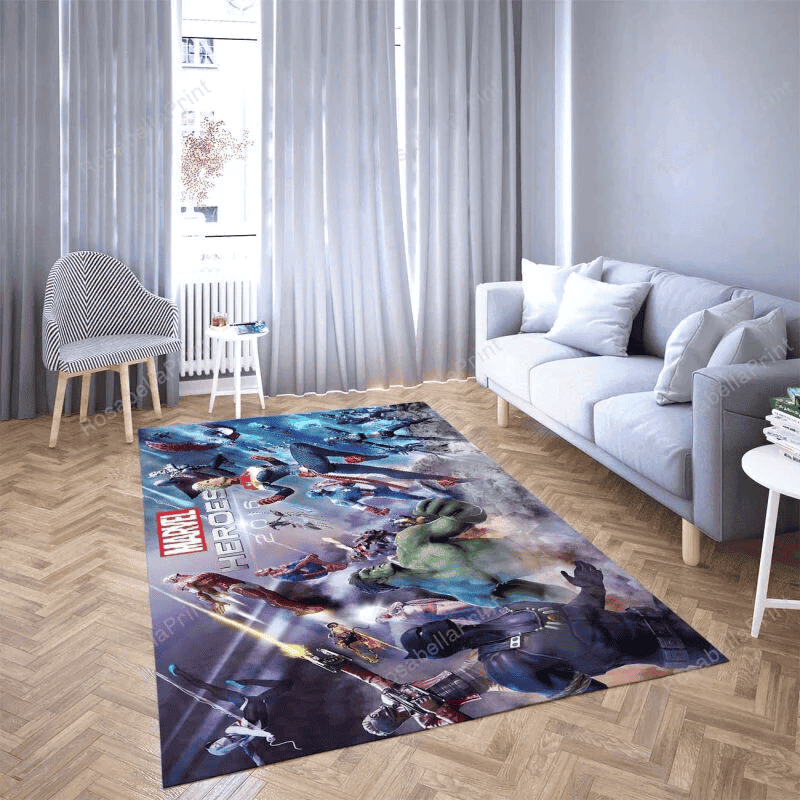 Fantasy The Arvengers Captain America And Spiderman And Hulk Rectangle Area Rug – Full Print Carpet For Living Room & Bedroom Home Decor