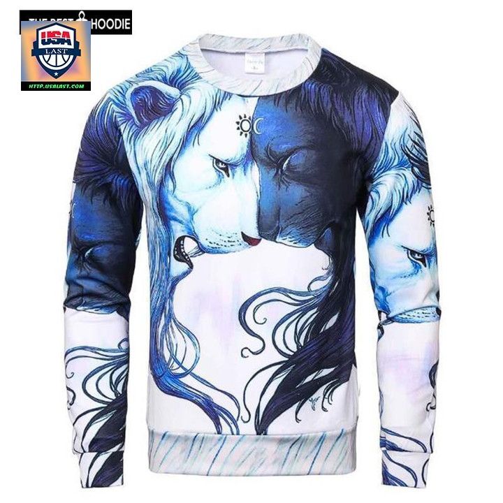 Fashion Lion Men Women Printed 3D Sweat Shirt Tie-Dye Sweater Tops