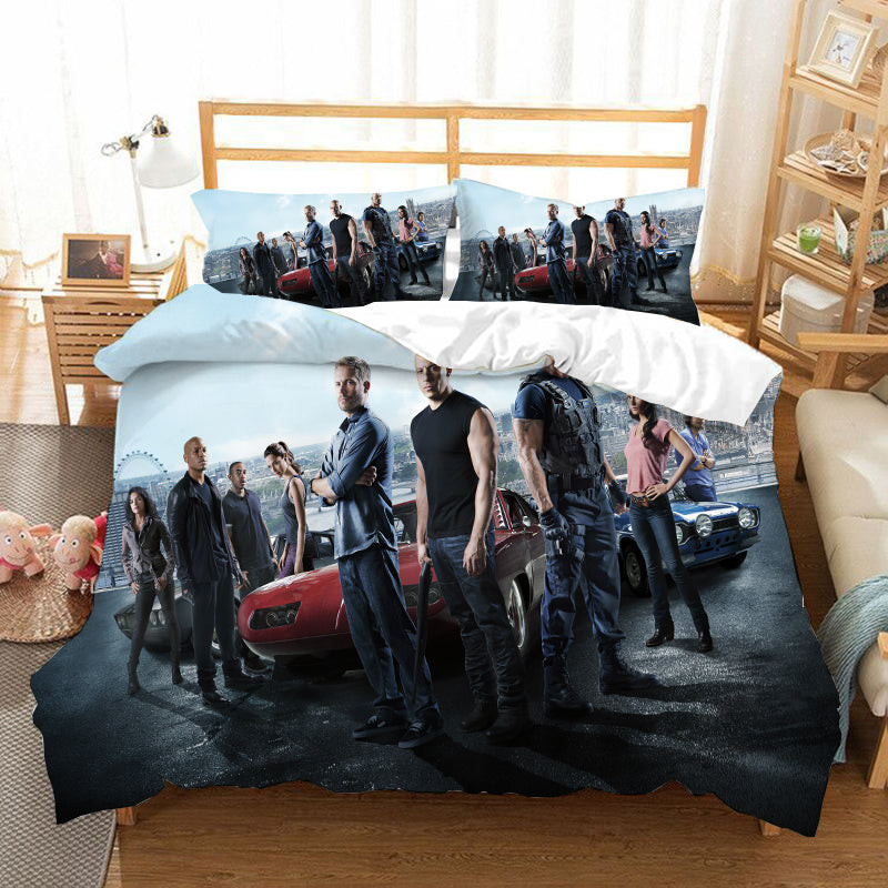 Fast & Furious Duvet Cover Quilt Cover Pillowcase Bedding Set Bed Linen Home Bedroom Decor