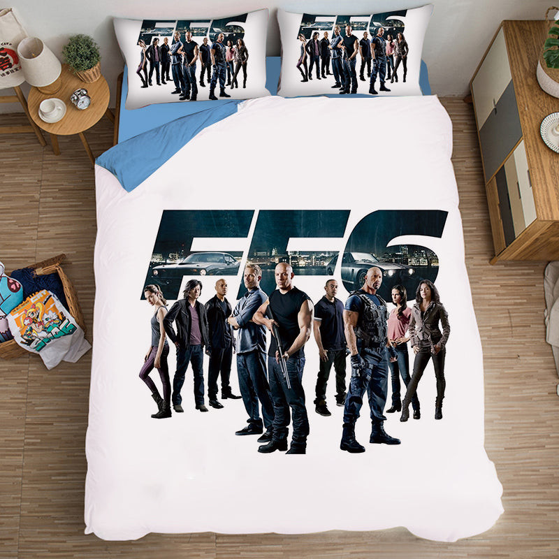 Fast & Furious Duvet Cover Quilt Cover Pillowcase Bedding Set Bed Linen Home Bedroom Decor